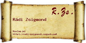Rádi Zsigmond névjegykártya